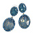 Milky Blue/ Sky Blue Oval Glass, Crystal Drop Earrings In Silver Tone - 55mm Long