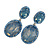 Milky Blue/ Sky Blue Oval Glass, Crystal Drop Earrings In Silver Tone - 55mm Long - view 5