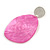 Statement Pink Acrylic Curvy Oval Drop Earrings In Matt Silver Tone - 65mm L - view 4