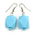 Pastel Blue Faceted Resin Bead Drop Earrings with Silver Tone Closure - 40mm Long - view 3
