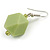 Pastel Green  Faceted Resin Bead Drop Earrings with Silver Tone Closure - 40mm Long - view 4