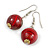 Red/ Black/ Golden Colour Fusion Wood Bead Drop Earrings with Silver Tone Closure - 40mm Long - 40mm Long - view 4