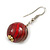 Red/ Black/ Golden Colour Fusion Wood Bead Drop Earrings with Silver Tone Closure - 40mm Long - 40mm Long - view 5