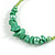 50mm Lime Green Large Glass, Faux Pearl Bead, Semiprecious Stone Hoop Earrings In Silver Tone - view 6