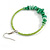 50mm Lime Green Large Glass, Faux Pearl Bead, Semiprecious Stone Hoop Earrings In Silver Tone - view 7