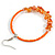 50mm Orange/ Peach Large Glass, Faux Pearl Bead, Semiprecious Stone Hoop Earrings In Silver Tone - view 7