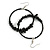 50mm Black Large Glass, Faux Pearl Bead, Semiprecious Stone Hoop Earrings In Silver Tone