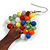 Multicoloured Glass Bead Brown Wood Tree Drop Earrings - 70mm Long - view 6