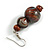 Brown/ Black/ White Colour Fusion Wood Bead Drop Earrings with Silver Tone Closure - 55mm Long - view 4