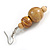 Natural/ Brown Colour Fusion Wood Bead Drop Earrings with Silver Tone Closure - 55mm Long - view 4