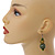 Green/ Black/ Golden Colour Fusion Wood Bead Drop Earrings with Silver Tone Closure - 55mm Long - view 4