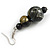 Black/ Gold/ White Colour Fusion Wood Bead Drop Earrings with Silver Tone Closure - 55mm Long - view 4