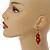 Orange/ Gold/ Black Colour Fusion Wood Bead Drop Earrings with Silver Tone Closure - 55mm Long - view 2