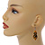 Yellow/ Black Colour Fusion Wood Bead Drop Earrings with Silver Tone Closure - 55mm Long - view 4