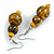 Yellow/ Black Colour Fusion Wood Bead Drop Earrings with Silver Tone Closure - 55mm Long - view 5