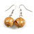 Natural/ Brown/ Golden Colour Fusion Wood Bead Drop Earrings with Silver Tone Closure - 40mm Long - view 4