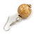 Natural/ Brown/ Golden Colour Fusion Wood Bead Drop Earrings with Silver Tone Closure - 40mm Long - view 5