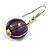 Purple/ Black/ White/ Golden Colour Fusion Wood Bead Drop Earrings with Silver Tone Closure - 40mm Long - view 4