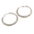 Wide Two Row Clear Crystal Hoop Earrings In Gold Tone Metal - 60mm Diameter - Large - view 3