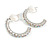 25mm AB Crystal Half Hoop Clip On Earrings In Silver Tone - Small - view 4