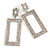 Statement AB Crystal Square Drop Earrings In Silver Tone Metal - 65mm Long - view 3