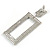 Statement AB Crystal Square Drop Earrings In Silver Tone Metal - 65mm Long - view 6