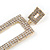 Statement AB Crystal Square Drop Earrings In Gold Tone Metal - 65mm Long - view 5