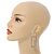 Statement AB Crystal Square Drop Earrings In Gold Tone Metal - 65mm Long - view 2