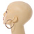 Wide Two Row AB Crystal Hoop Earrings In Gold Tone Metal - 60mm Diameter - Large - view 2