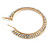 Wide Two Row AB Crystal Hoop Earrings In Gold Tone Metal - 60mm Diameter - Large - view 6