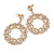 Statement Bridal Clear Crystal Hoop Drop Earrings In Gold Tone - 70mm Long - view 3