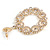 Statement Bridal Clear Crystal Hoop Drop Earrings In Gold Tone - 70mm Long - view 5