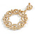 Statement Bridal Clear Crystal Hoop Drop Earrings In Gold Tone - 70mm Long - view 6