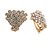 Small Clear Crystal Heart Clip On Earrings In Gold Tone Metal - 18mm Wide - view 4
