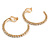 35mm Clear Crystal Half Hoop Clip On Earrings In Gold Tone - Medium - view 3