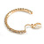 35mm Clear Crystal Half Hoop Clip On Earrings In Gold Tone - Medium - view 6
