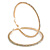 75mm Large AB Crystal Hoop Earrings In Gold Tone Metal - view 2