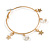 Large Slim Hoop with Star/ AB Crystal Drop Charm Earrings In Gold Tone - 50mm Diameter - view 4