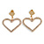 Romantic Delicated Crystal Open Heart Drop Earrings In Gold Tone - 35mm Tall - view 3