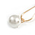 Trendy Loop with Crystal Faux Pearl Bead Drop Earrings In Gold Tone - 70mm Long - view 6
