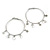 Large Slim Hoop with Star/ AB Crystal Drop Charm Earrings In Silver Tone - 50mm Diameter - view 3