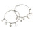 Large Slim Hoop with Star/ AB Crystal Drop Charm Earrings In Silver Tone - 50mm Diameter