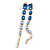 Statement Linear Graduated Glass Stone Long Earrings In Gold Tone in Blue/ Clear - 11.5cm Tall - view 3