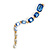 Statement Linear Graduated Glass Stone Long Earrings In Gold Tone in Blue/ Clear - 11.5cm Tall - view 10