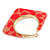 Trendy Pink Animal Print Square Acrylic Hoop Earrings In Gold Tone - 45mm Tall - Medium - view 6
