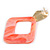 Trendy Coral Pink Glitter Acrylic Square Earrings In Gold Tone - 70mm Long - view 5