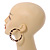 Trendy Brown/ Black Animal Print Acrylic Hoop Earrings In Gold Tone - 60mm Diameter - Large - view 2
