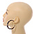 Trendy Black/ Grey Animal Print Acrylic Hoop Earrings In Gold Tone - 60mm Diameter - Large - view 3