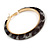 Trendy Black/ Grey Animal Print Acrylic Hoop Earrings In Gold Tone - 60mm Diameter - Large - view 6