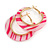 Trendy Light Pink/ Fuchsia Animal Print Acrylic Hoop Earrings In Gold Tone - 43mm Diameter - Medium - view 4